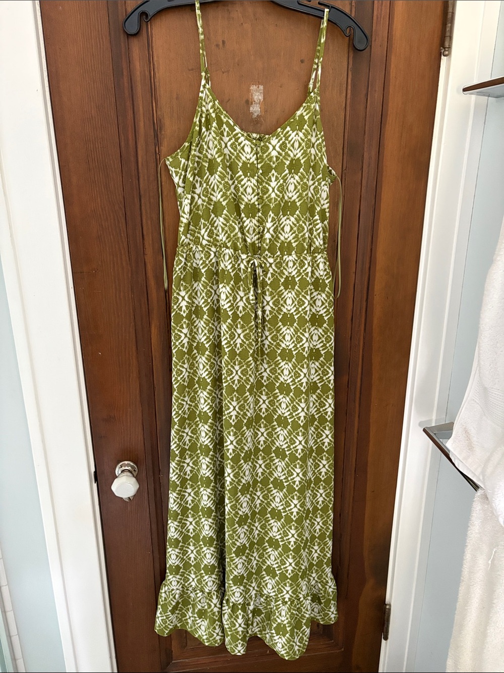 Olive Green Printed Maxi Dress